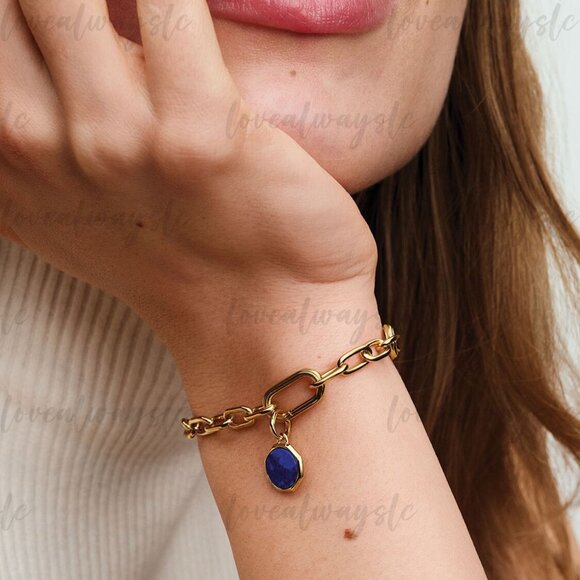 Pandora Blue Engravable Mini Medallion Charm - Picture 5 of 7